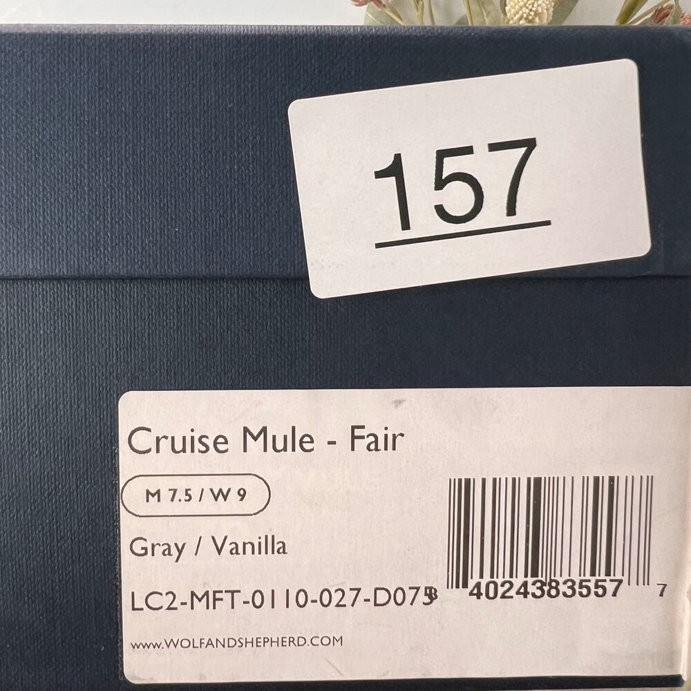 Wolf & Shepherd Shoes Cruise Mule Fair Slip On Gray/Vanilla Men 7.5/Women 9 NWB - Picture 10 of 10